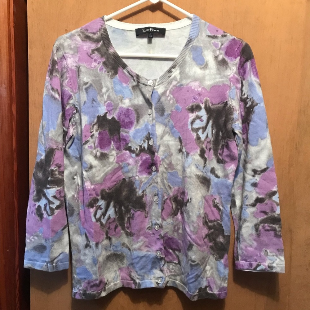 3/4 Sleeve button up sweater.
